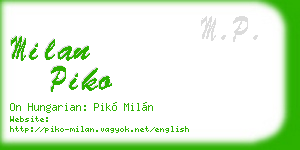 milan piko business card